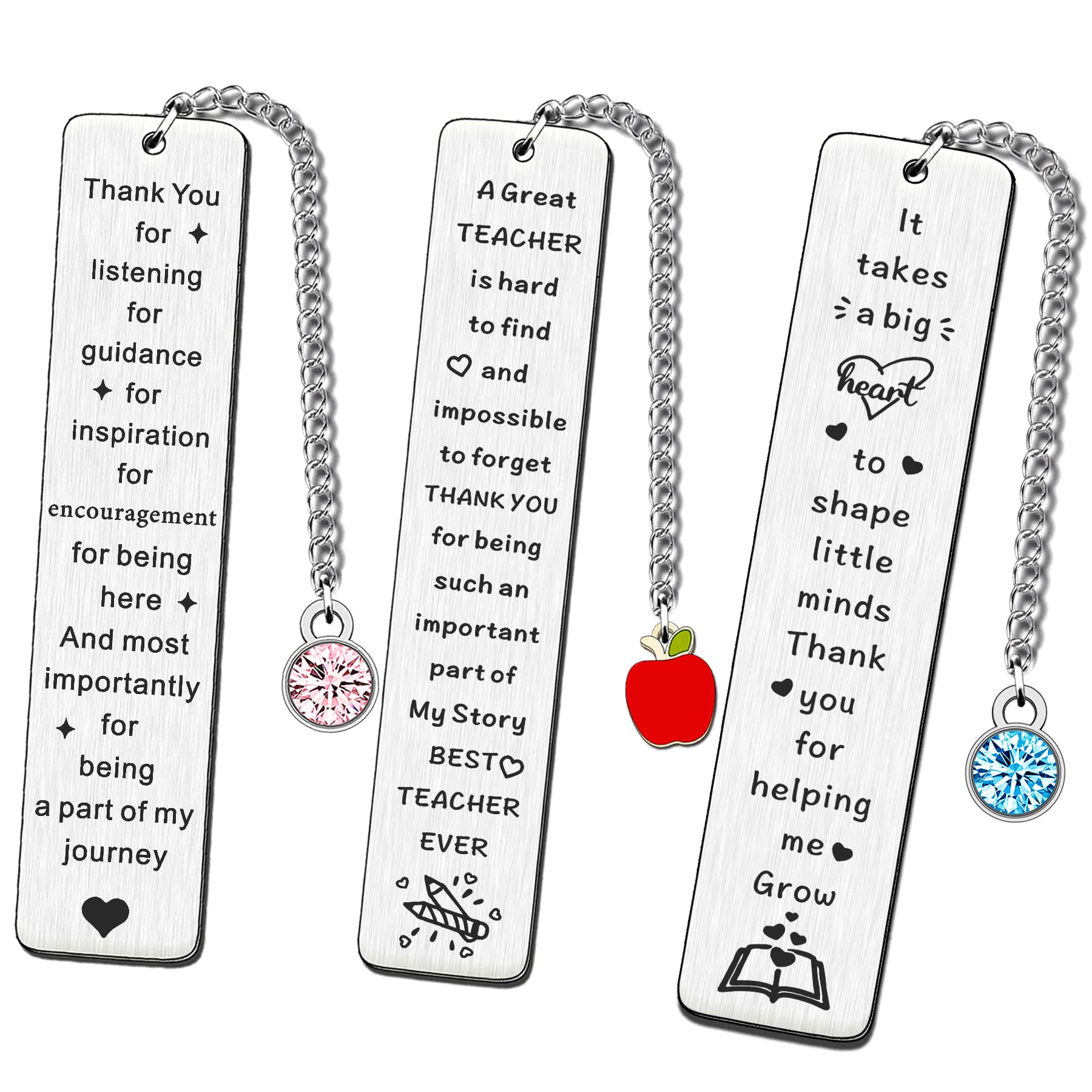 FMCC Teacher Gifts for Women Men Teachers Leaving Gift Thank You Teacher Gifts Best Personalised Teacher Bookmark 3PCS