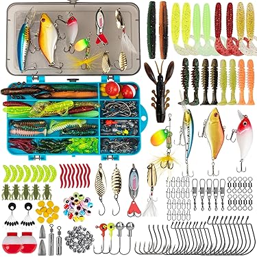Duroecsain Lot de 56 leurres de pêche réalistes pour pêche en eau salée, truite, Bluegill, perche, brochet, eau douce