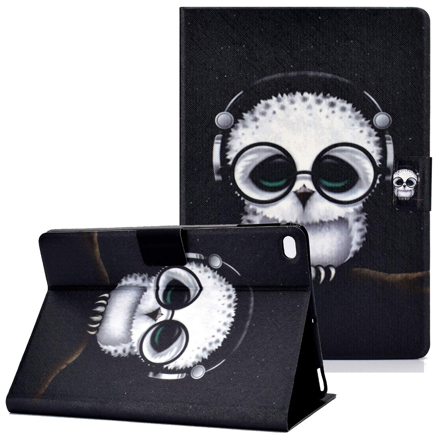 Coopts iPad 9.7 Inch 6th/5th Generation 2018/2017 Case, PU Leather Multi-View Angles Folio Kickstand Auto Sleep/Wake Feature Wallet Cover for iPad 9.7" 2018/2017 / iPad Air 2/iPad Air 1, White Owl