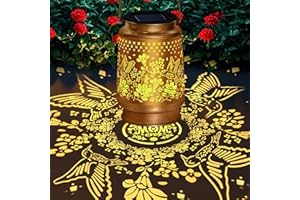 OSTRITEC Hummingbird Solar Lanterns Outdoor Waterproof, Hanging Solar Lights Garden Decor, Metal Garden Lights for Yard, Patio, Lawn, Landscape, Gifts for Women Mom Grandma, Mother’s Day