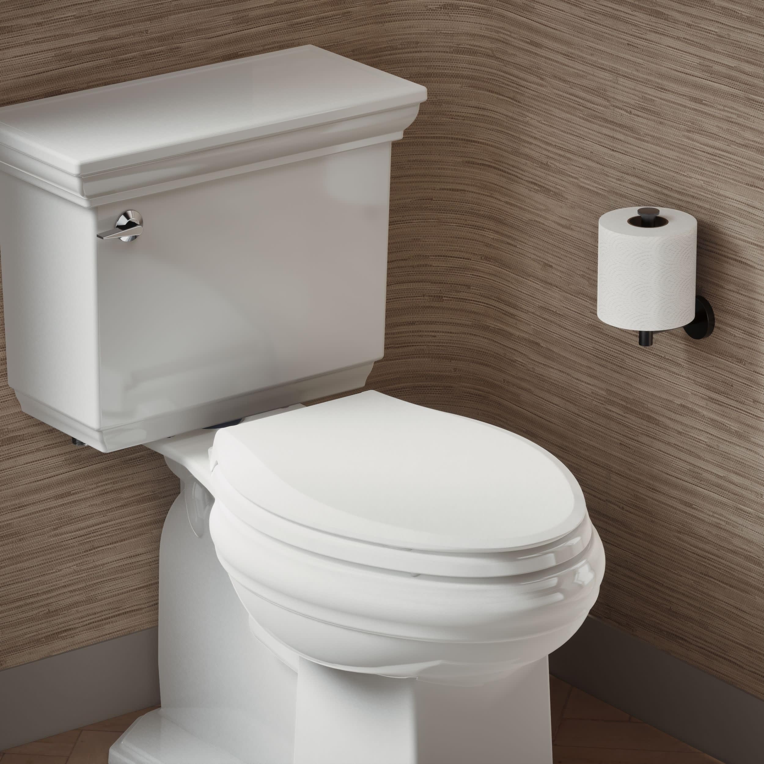 Condition photo showing New/Like New for kohler 4636-rl-0 cachet readylatch elongated toilet seat slow close, soft close toilet seat quiet li