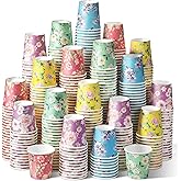Tiamon 500 Pack 2 oz Paper Cups, Mini Mouthwash Disposable Bathroom Small Paper Drinking Espresso Cups for Home Office Travel Picnic Party Supplies(Floral)