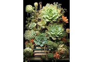 Axquilon Succulents Diamond Art Painting Kits for Adults Full Drill Diamond Paintings for Beginners, Round 5D Paint with Diamonds Pictures Gem Art Painting Kits DIY Adult Crafts 12x16 Inch