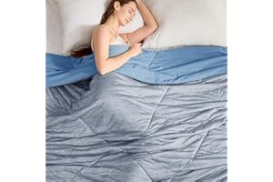 VK VK·LIVING Cooling Comforter Queen Size, Summer Cooling Blanket for Hot Sleepers and Night Sweats, Lightweight & Breathable Soft Summer Cool Quilt for Queen Bed (90"x90", Blue)