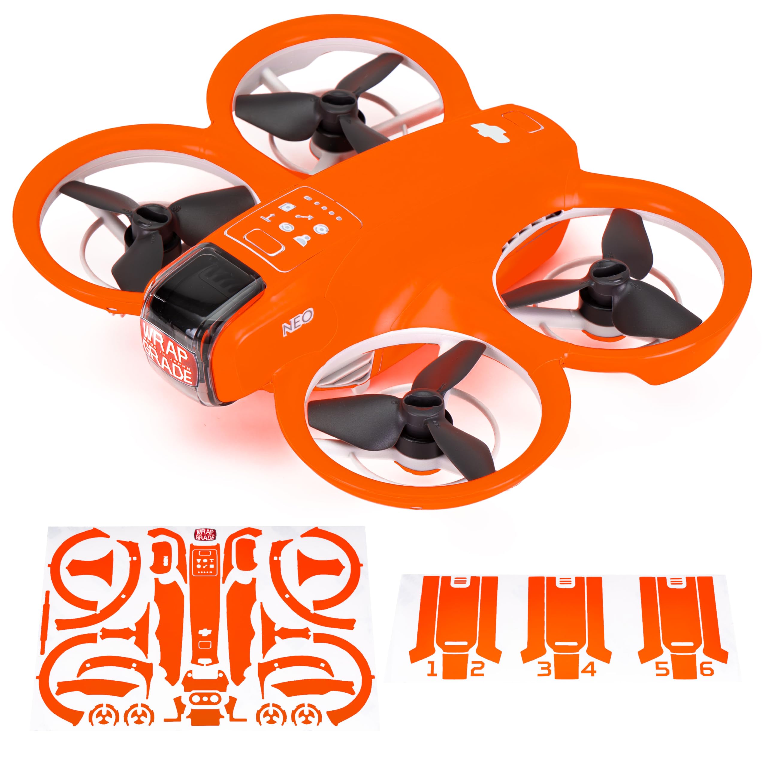 WRAPGRADE Skin Sticker Compatible with DJI NEO Full Wrap (Neon Orange)