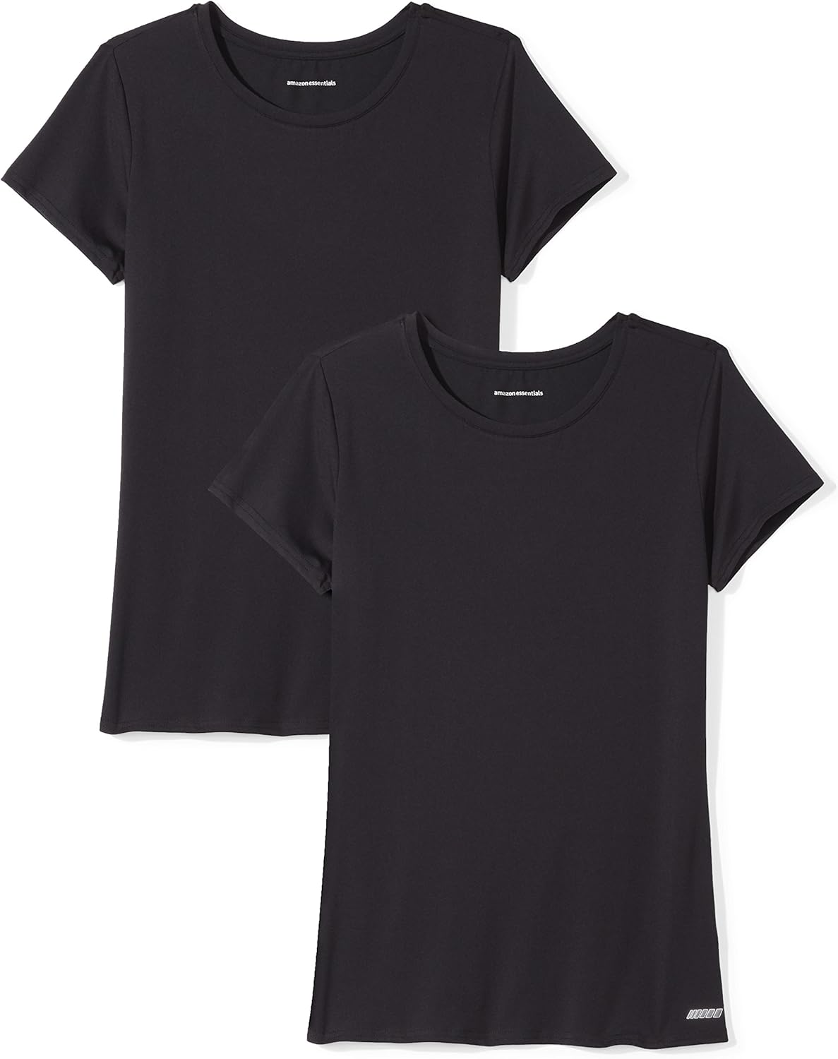  Essentials Women's 2-Pack Tech Stretch Short-Sleeve Crewneck T-Shirt: Clothing