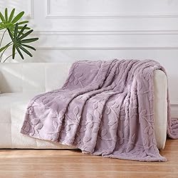 PU MEI Purple Flannel Fleece Throw Blanket for
