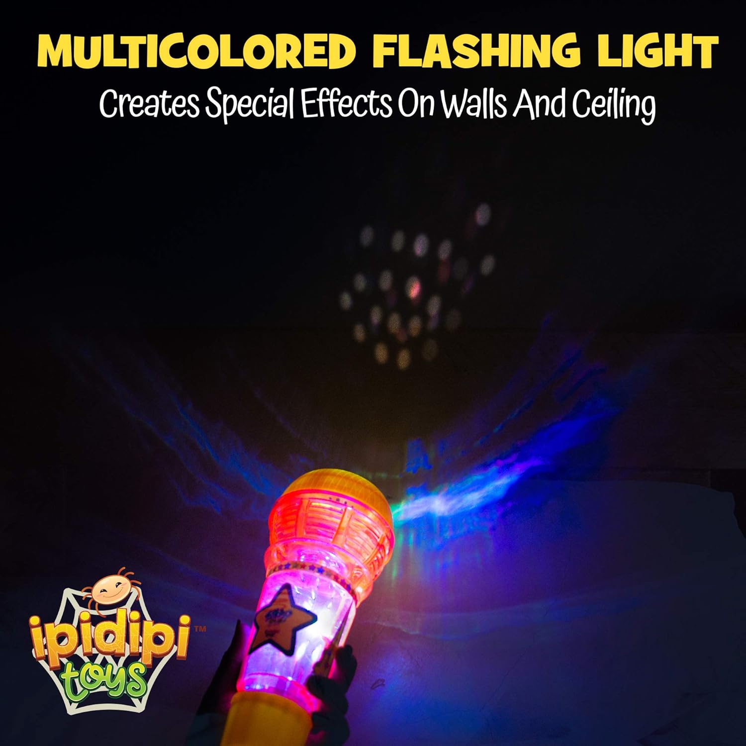 Echo Mic for Kids, Toddlers - Magic Microphone with Multicolored Flashing Light and Fun Rattle - Pink and Yellow - Speech Therapy Feedback Toy - Retro Gift For Boys, Girls Who Love Singing and Music: Toys & Games