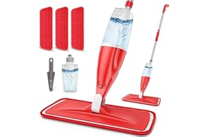 Spray Mops for Floor Cleaning: EXEGO Wet Mop with 3 Washable Microfiber Pads for Swiffer Powermop - Floor Flat Mop Dust Dry Nops for Hardwood Tile Wood Laminate Vinyl Marble - Home Commercial Mop