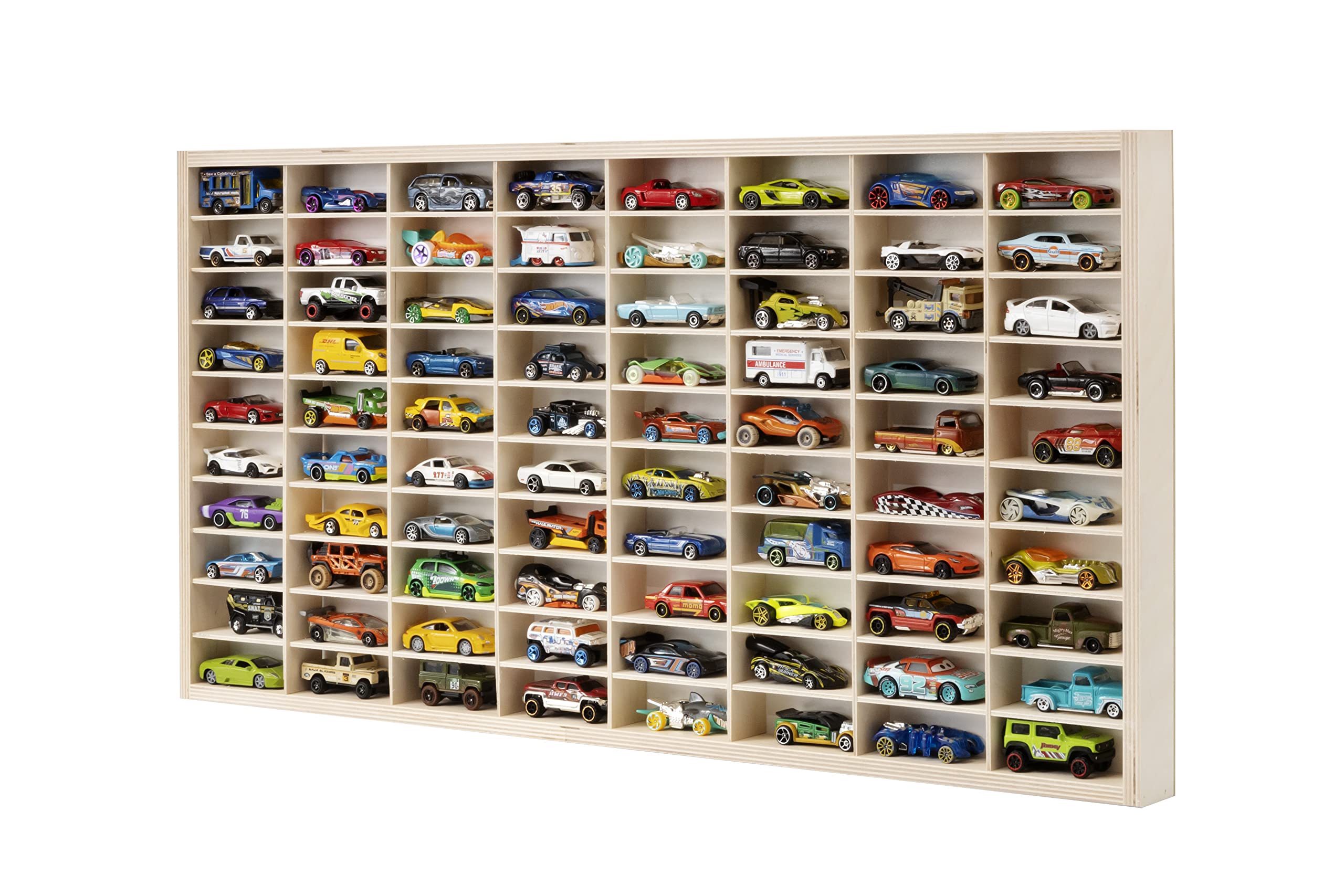 DECOCRAFT For Hot Wheels 1/64 Scale Diecast Display Case Matchbox Storage Cabinet Shelf Rack for 80 Hot Wheels