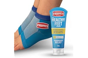 O'KEEFFE'S O’Keeffe’s for Healthy Feet Heel Repair Kit with Urea & Lactic Acid – (1 Pair) Reusable Foot Sleeves + 3 oz. Intense Renewal Foot Cream, Exfoliates & Softens Dry Heels