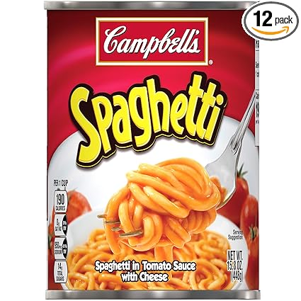 Amazon Com Campbell S Spaghetti Canned Pasta 15 8 Oz Can Pack Of 12 Grocery Gourmet Food