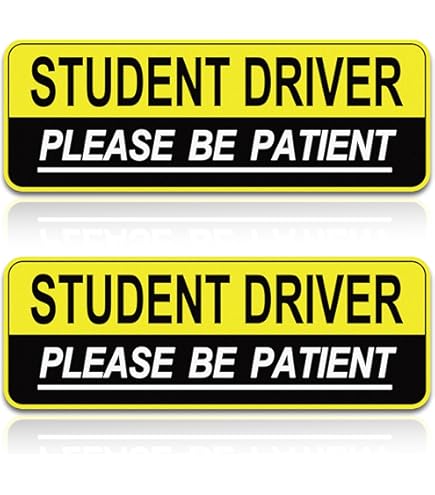 Pink 10x3 Inch 'New Driver Please Be Patient' Magnetic Car Sign – USA Made