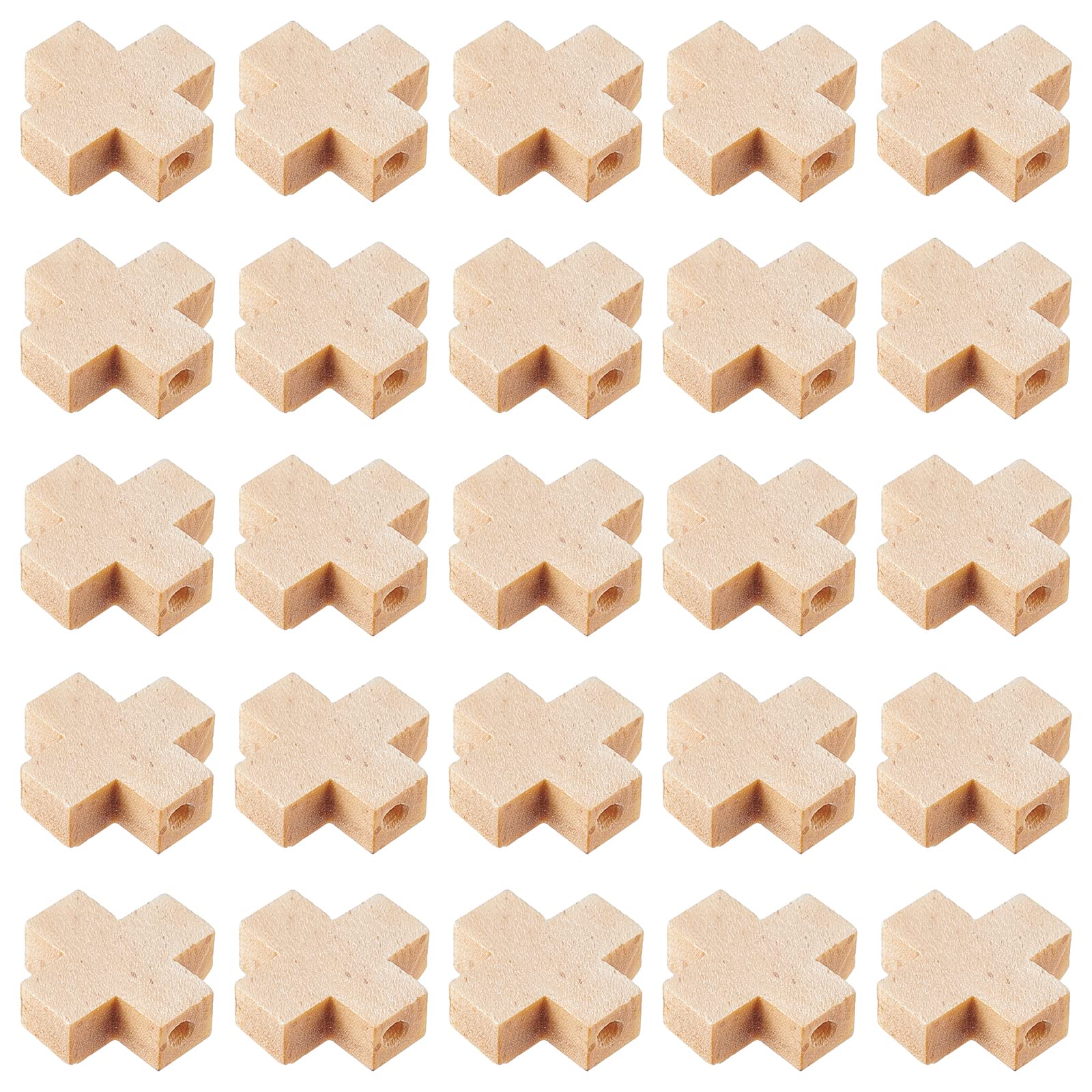 NBEADS 100 Pcs Wooden Cross Pendants, Unfinished Wood Cross Charms Natural Wood Cross Beads for Easter Party DIY Crafts Bracelet Necklace Jewelry Making, Hole: 2mm — image 1