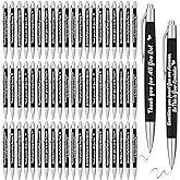 Yeaqee 100 Pcs Valentines Inspirational Pens Bulk Employee Appreciation Gifts Metal Ballpoint Ink Pen with Motivational Quote for Coworker Team Thank You Gift(Black,Positive)