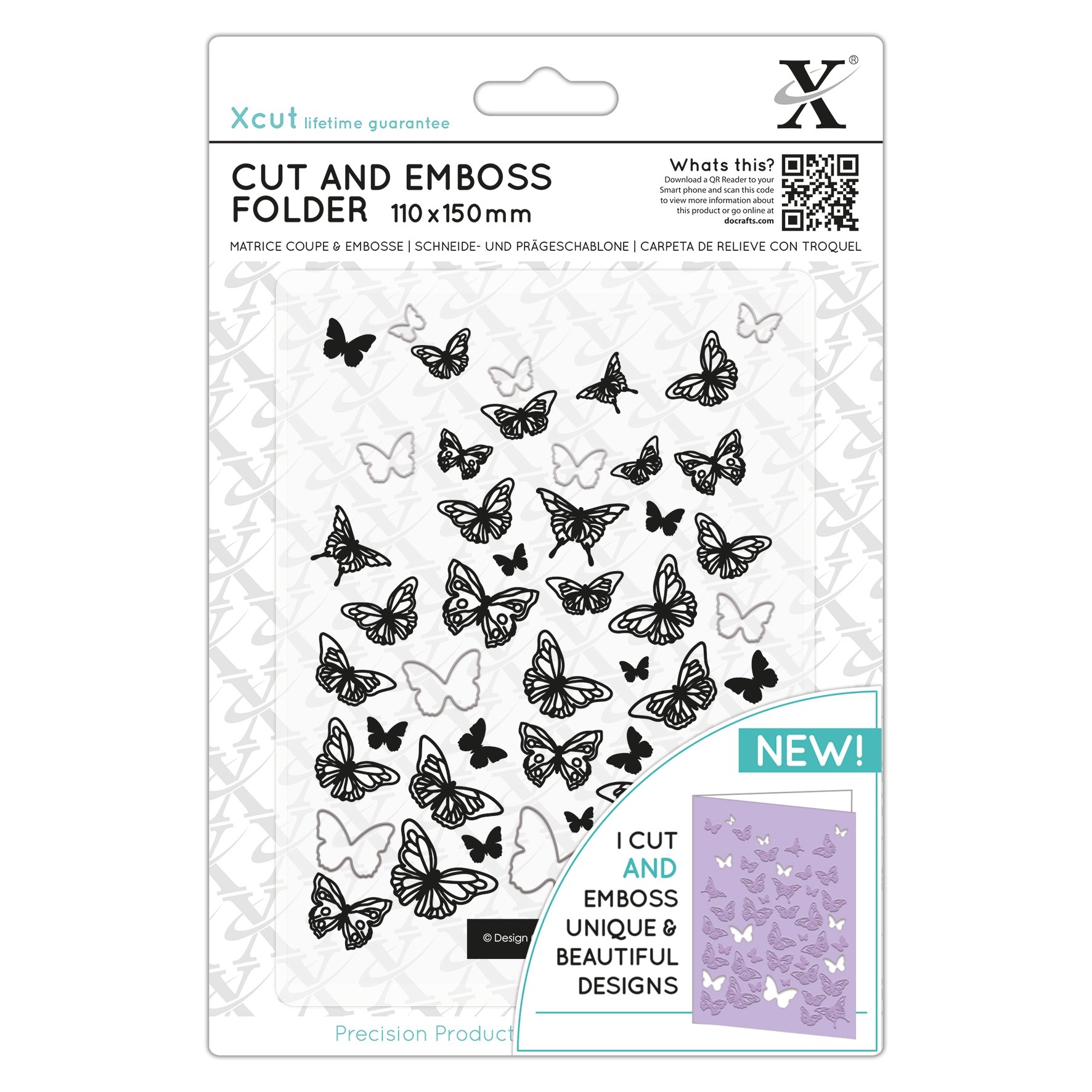 Xcut 110 x 150mm Cut & Embossing Folder, Butterflies, Crafting Supplies, Card Making, Scrapbooking, Textured Craft Creative Designs, Stamp Pads, Die Cutting, Embossing Tools & Supplies