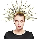 Fantherin Women's Goddess Halo Crown Headband - Zip Tie Spiked Angel Headpiece Headdress for Cosplay Halloween Costume Party (Gold)