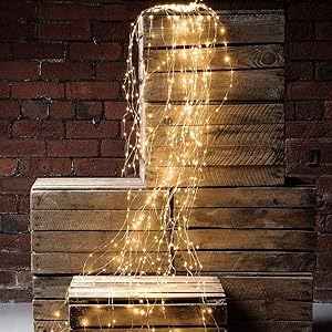 SKYFIRE Solar Powered Twinkle Fairy Lights, 10 Strands 200 LEDs Waterproof Timbo String Lights Decorative Silver Wire Vine Solar Lights for Outdoor, Garden, Christmas Tree