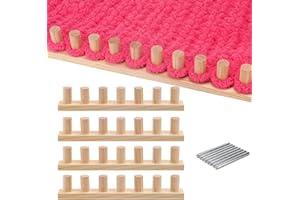 MLLNFUE 55” Chunky Blanket Loom Kit for DIY No-Needle Hand Knitting Adjustable Wooden Loom Frame Beginner Friendly Yarn Craft for Home Decor & Large Throw Blankets