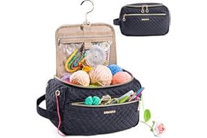 MYBAGZING Crochet Bag Organizer, Small Storage Bag with Hanging Hook, Yarn Holder for Knitting & Crochet Accessories, Gift for Mothers Day