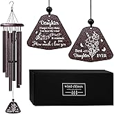 ZANIION Daughter Gift Wind Chime 32", Unique Daughter Gift for Birthday, to My Daughter Present, Christmas, Mother's Day, Wedding, Graduation, B-Day Garden Decoration Wind Bell