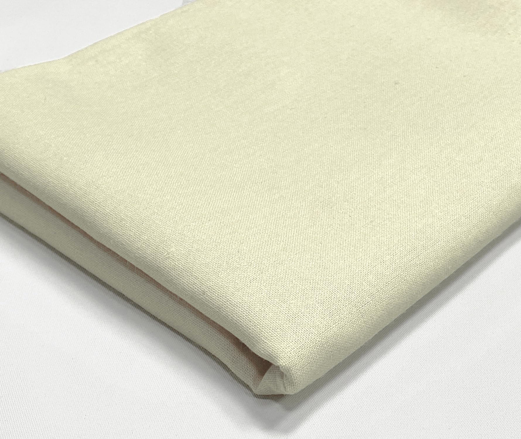 A-Express Plain Cotton Fabric - 60 Inches 150cm Extra Wide Per Metre - 150 GSM Viscose Material - for Clothing, Quilting, Curtain Lining, Sheeting, Costume, Dress, Bedding - Light Cream 1 Meter — image 1