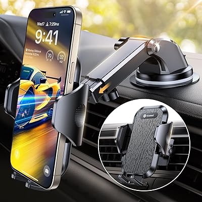 VICSEED 2025 Beste Militärische Handyhalterung Auto [20KG Starker Saugnapf &Metall-Lüftungsclip mit Doppelschloss]360°Drehbare KFZ Handy Halterung Auto Zubehör für iPhone 17 Pro Max Samsung S25 Ultra