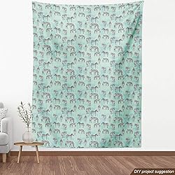 Ambesonne Zebra Fabric by The Yard, Striped Endemic