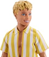 Barbie Ken Fashionistas Doll 252 Polka Dot Shorts Striped Top Mullet Hair view 2