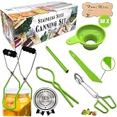 Supa Ant Canning Supplies - USA Assembled &amp; Certified Food Grade Stainless Steel Starter Set Canning Kit for Beginners - Wide Kitchen Funnel, Jar Lifter and Wrench, Bubble Popper/Measurer, Lid Lifter
