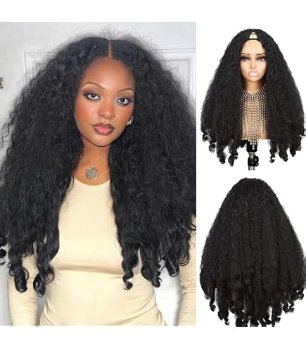 Kinky curly Afro wig lace front black brown Custom // Kinky Curly Lace Front Wig, 100% Remy Human Hair  main image 3