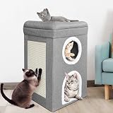 Hibtn Cat House Cave 3 Story Foldable Indoor Cat Condo with Cushions view 9