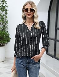 LOMON Women's 2025 Fashion Tops 3/4 Length Sleeve