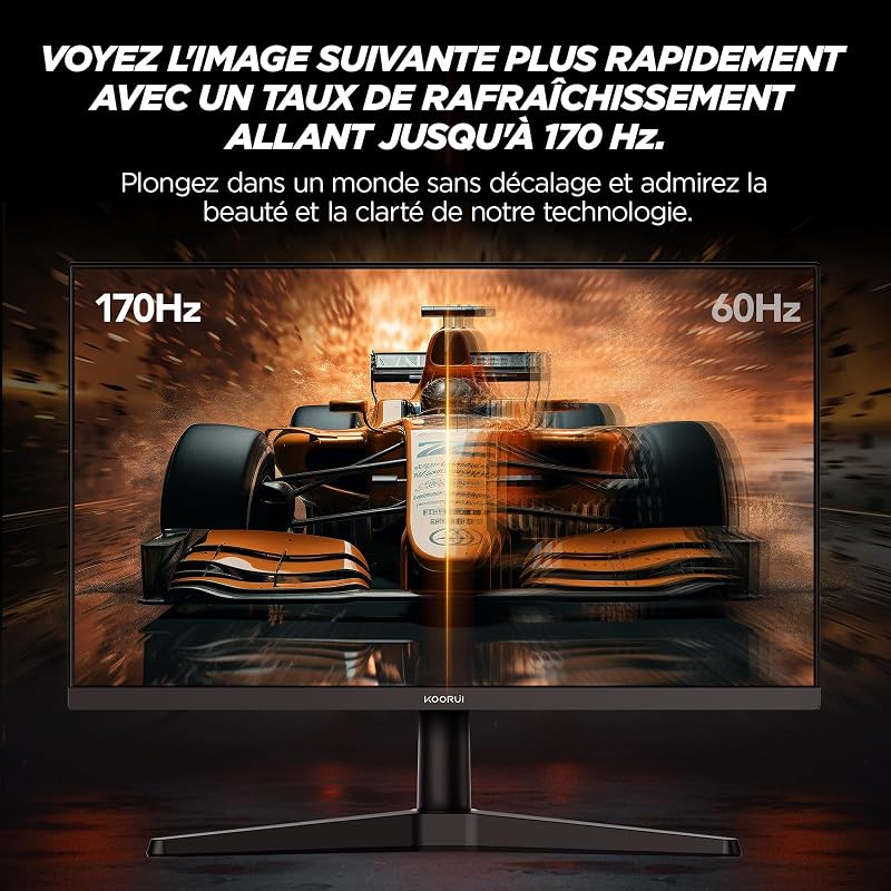 Ecran PC Gamer 24 Pouces, 170Hz FHD Adaptive Sync HDMI 1.4 VESA