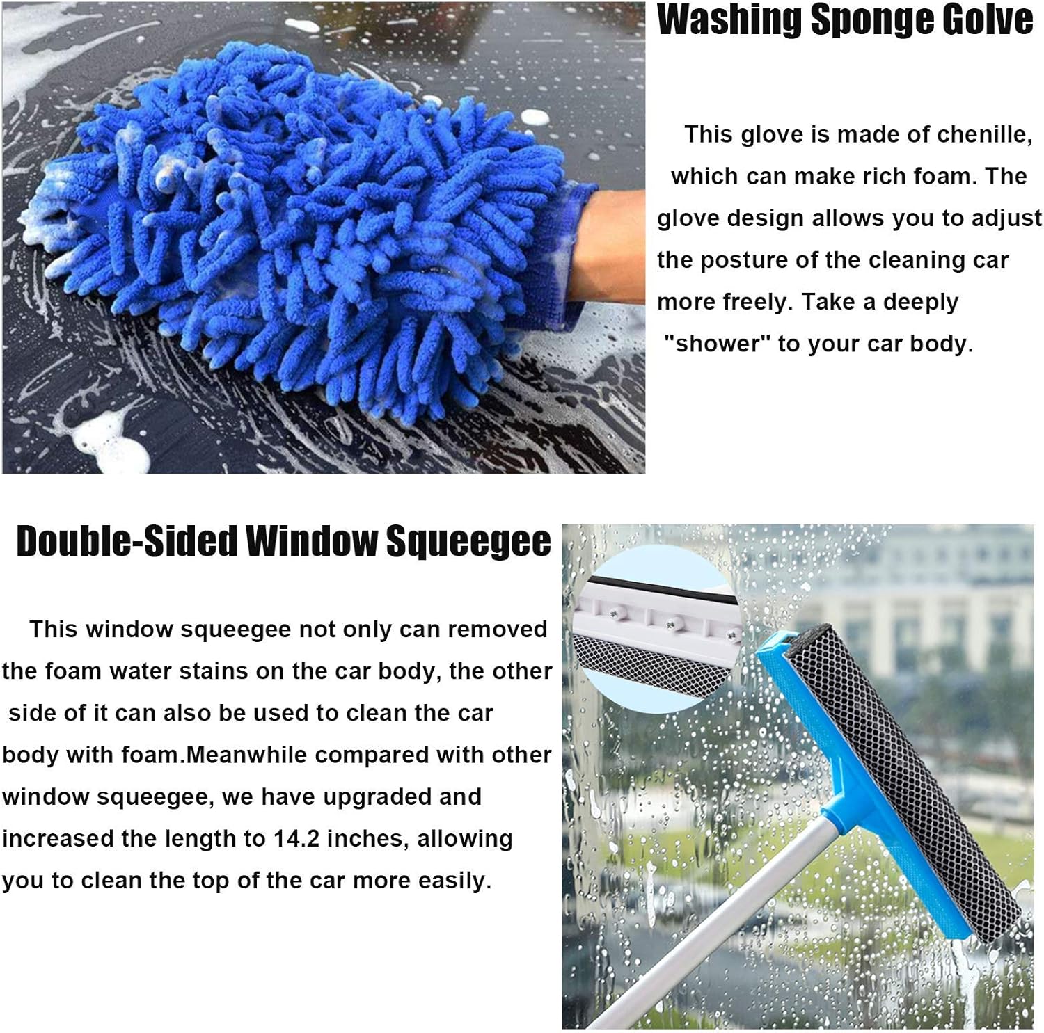 14 Pcs Car Wash Kit,ELAMSICO Car Cleaning Kit Interior and Exterior,Car Accessories-Detailing Brush,Cleaning Gel,Microfiber Cleaning Cloth,Car Wash Mitt,Duster, Squeegee,Tire Brush-Sturdy Storage Box: Automotive