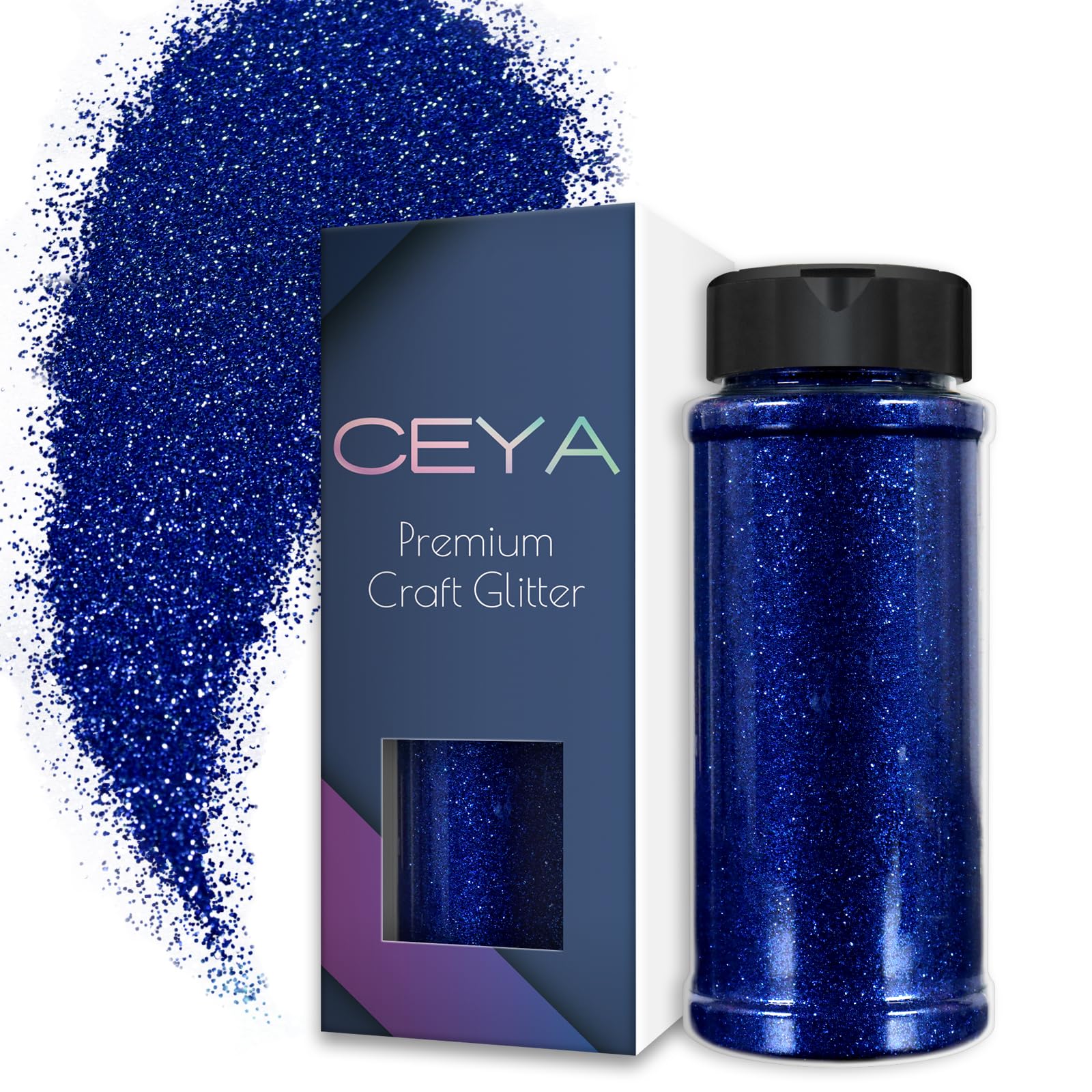 Ceya 3.5oz/ 100g Ultra Fine Glitter Powder Klein Blue Glitter 1/128” 0.008” 0.2mm for Slime Epoxy Resin Craft Tumbler Jewelry Nail Art Festival Makeup Scrapbook Painting Wedding Cards