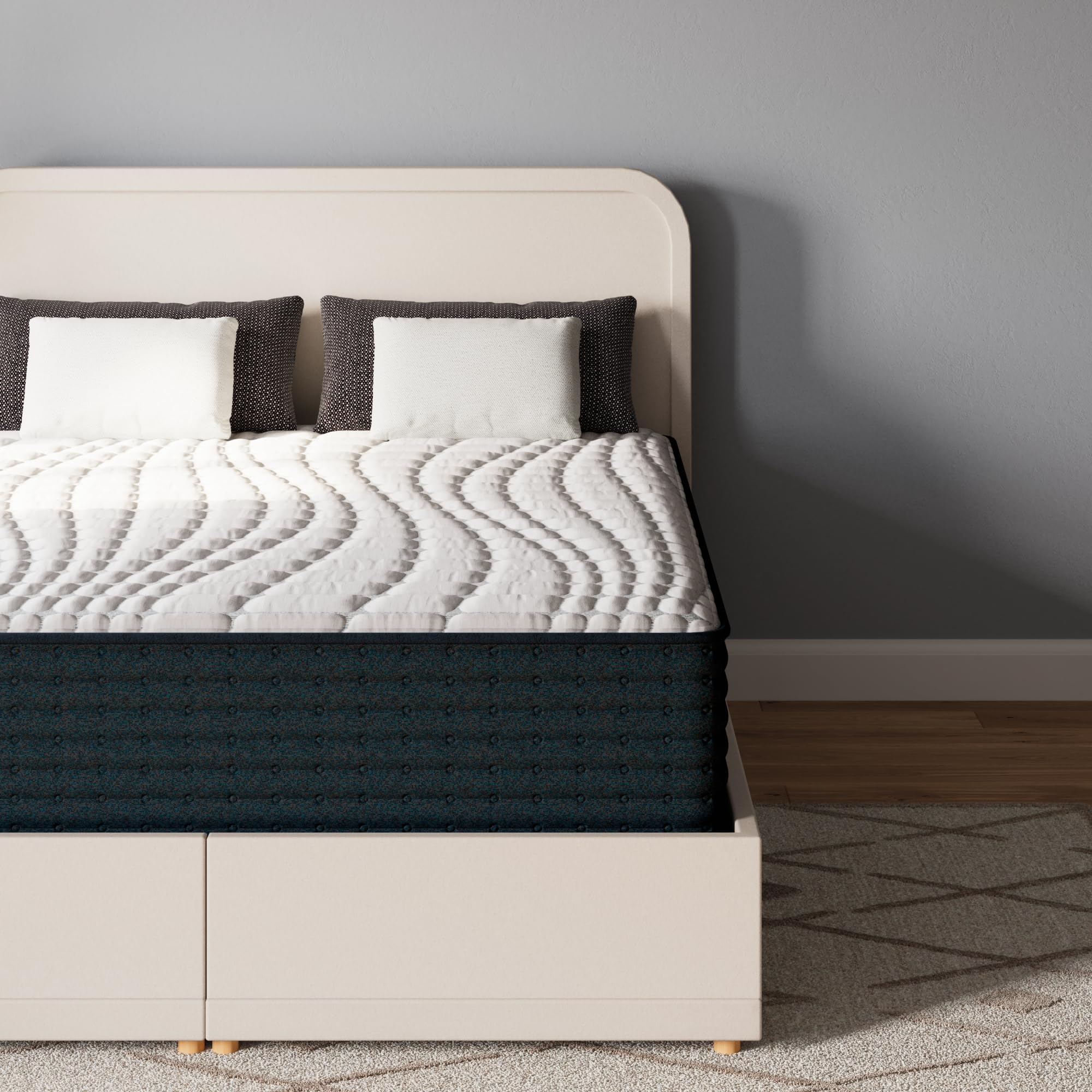 Signature Design by Ashley Hybrid 1200 12 Inch Firm Moisture Wicking Mattress with Charcoal-Infused Gel Memory Foam and Edge Support for Pressure Relief and Temperature Regulating, Twin XL