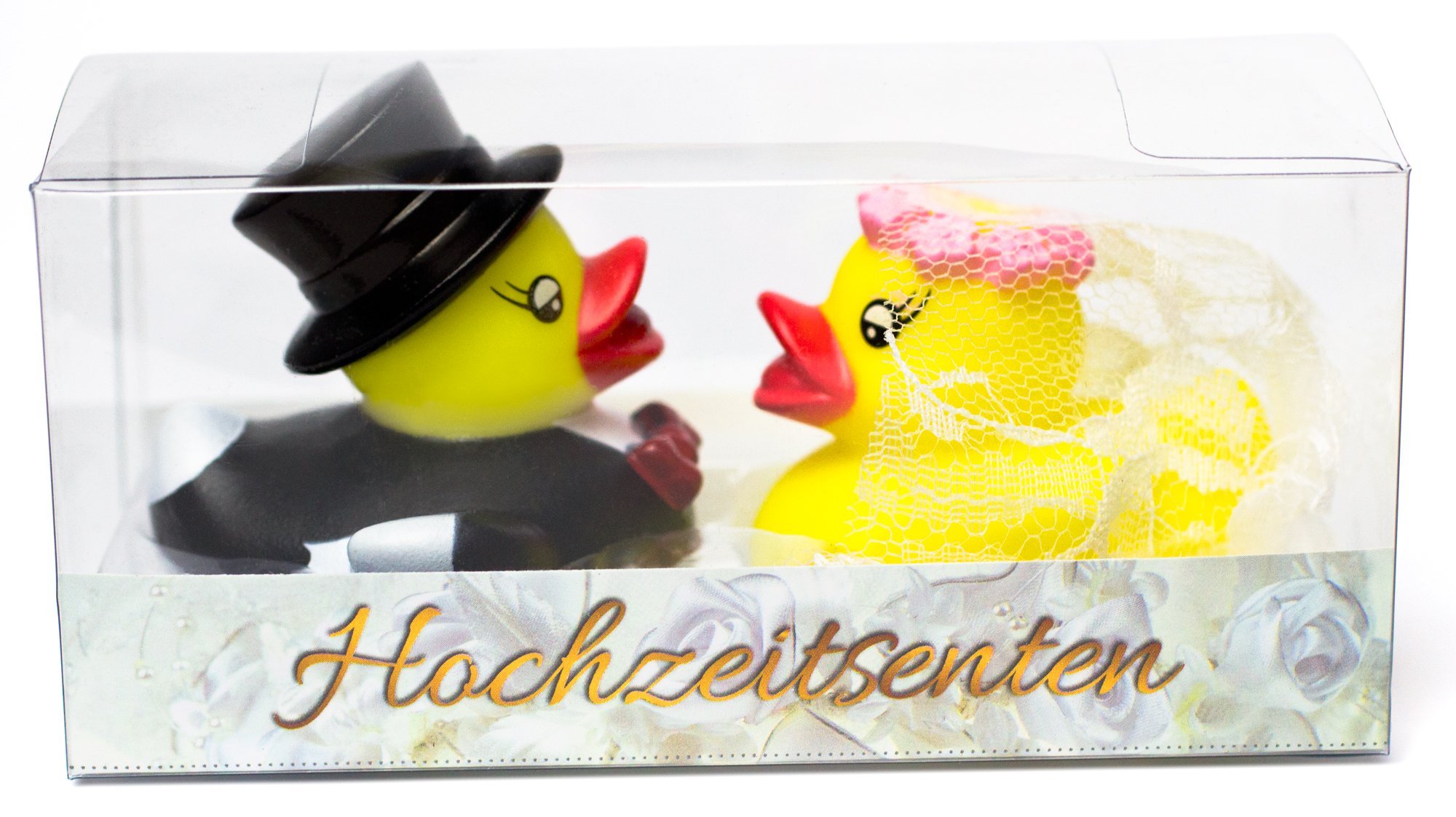 Purovi® Rubber Ducks Bride and Groom | Gift and Cake Decoration | Wedding Bath Gadget