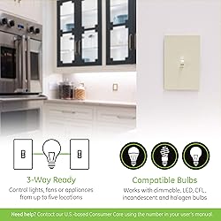 Enbrighten Almond Z-Wave Plus Smart Light Switch