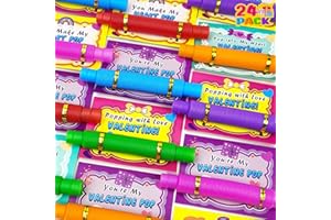 Kannove Valentines Day Gifts Cards for Kids Classroom, 24 Pack Pop Tubes Fidget Toys with Valentines Class Exchange Cards for Toddlers, School Students Party Favors Prizes Treats for Boys Girls