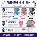 The Quilted Bear Premium Mini Steam Iron Pink with Hard Shell Case and Rest view 9