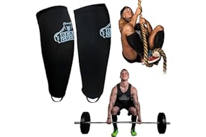 Bear Grips Deadlift Shin Guards - Breathable Gym Equipment Rope Climbing Shin Guard for Men and Women - Injury Prevention Calf Support Shin Guard Sleeves for Ultimate Shin Protection