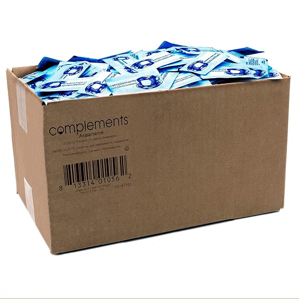 COMPLEMENTS ZERO CALORIE ASPARTAME BLUE SWEETENER PACKETS, 2000 COUNT