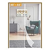 Yotache White Door Net Screen with Magnet Fits Door