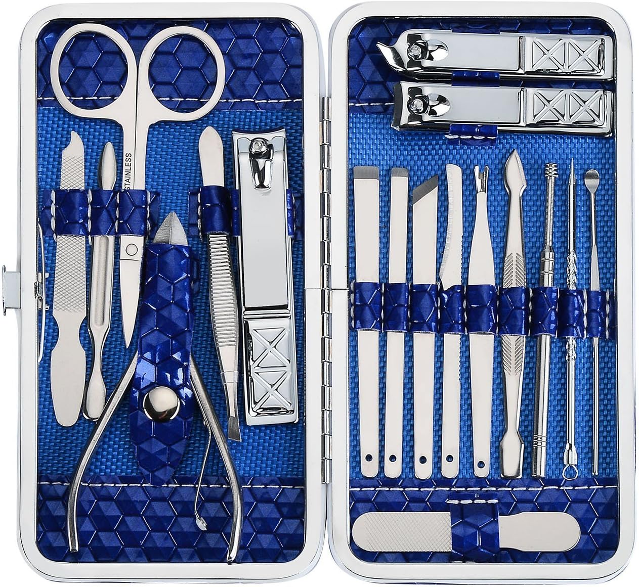 Manicure Set, Tronsnic 18 Pcs Manicure Pedicure Set Manicure Kit Nail Clipper Set Nail Scissors Nail Clippers Kit with Leather Case Gift for Women and Men (Black) …