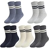 HUMAN FEELINGS Boys Socks,Athletic Socks for boy 4-12 Years,Pack of 5 Pairs Dress socks