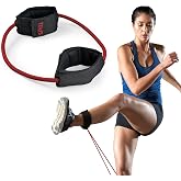 SPRI Xercuff Leg Resistance Band Exercise Cord with Non-Slip Padded Ankle Cuffs (All Bands Sold Separately) Portable for the Gym or At Home Workout Equipment