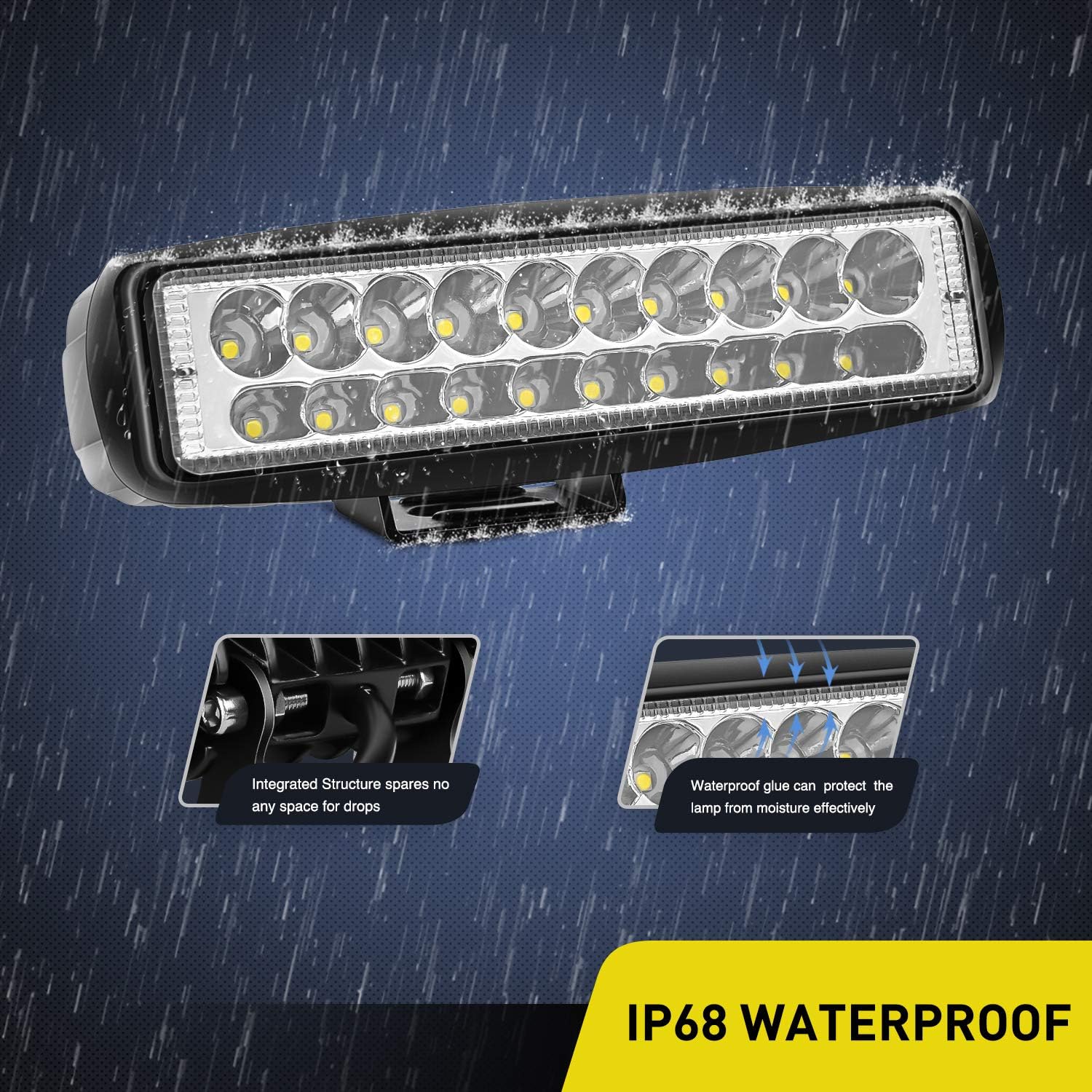 Nilight 15031S-B 2PCS 60W Spot Bar 3000LM Driving Fog Led Off Road Lights for Trucks Jeep UTV ATV Marine Boat,2 Years Warranty: Automotive