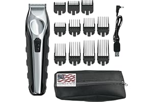 Wahl USA Lithium Ion Total Beard Trimmer for Men with 11 Guide Combs for Easy Trimming, Detailing, & Grooming – Model 9888