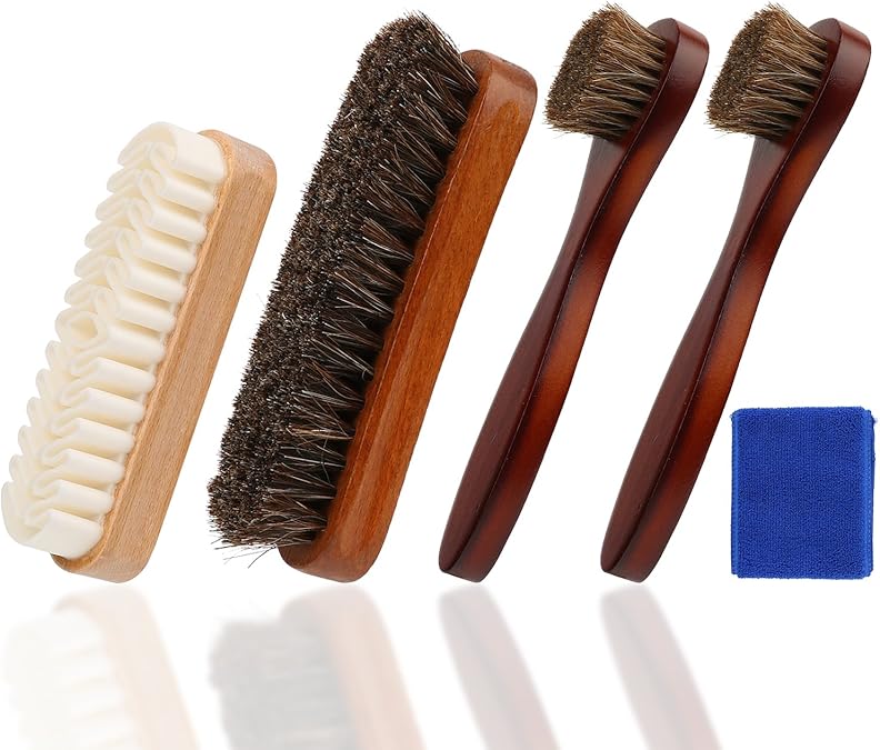 Shoe Shine Brush, Suede nubuck brush, Shoe Dauber, Soft Horsehair